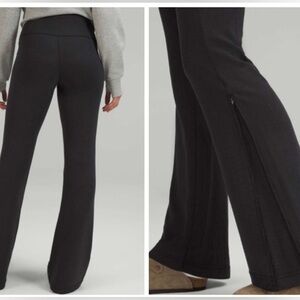 Lululemon Brushed Softstreme Ribbed Zip Flared Pant 32.5" Charcoal Size 4